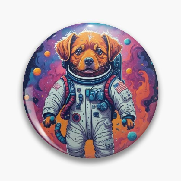 Item preview, whimsical dog astronaut exploring a colorful galaxy filled with stars, planets, and cosmic wonders designed and sold by CleverBella.