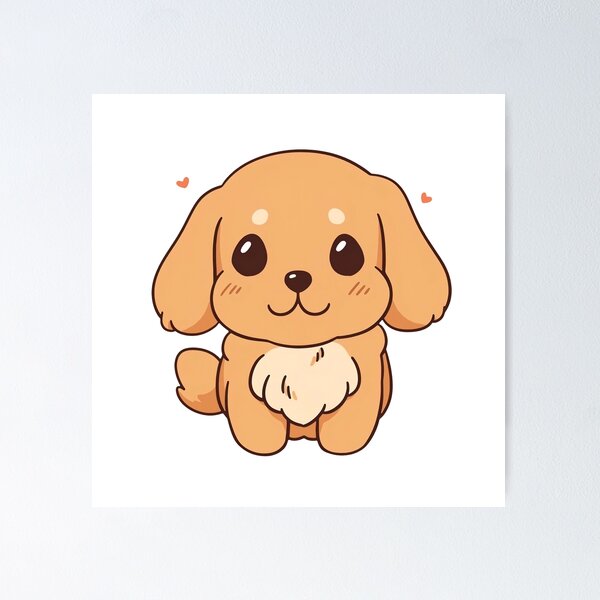 Item preview, Cute Kawaii Golden Retriever Dog Puppy Smiling designed and sold by CozyKawaiiArt.