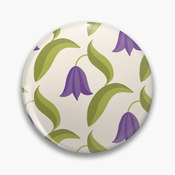 Item preview, Bell Blossoms - Delicate Spring Flowers - snowdrop, bluebell, tulip, harebell - purple on Cream Background - shw1021 a designed and sold by Shiny Happy World.
