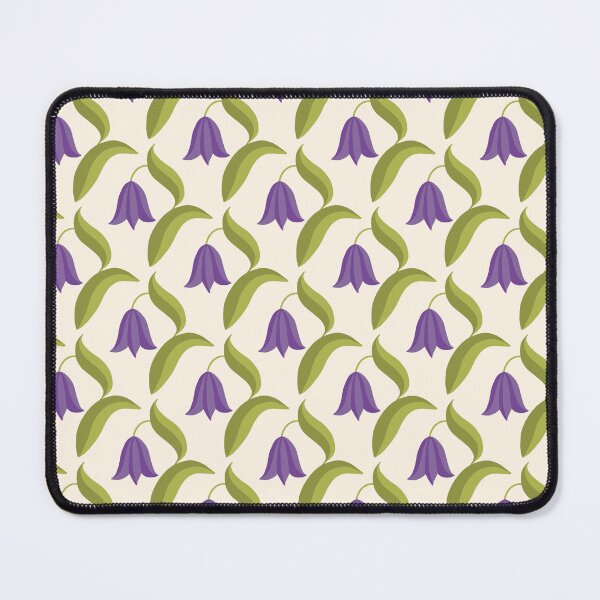Item preview, Bell Blossoms - Delicate Spring Flowers - snowdrop, bluebell, tulip, harebell - purple on Cream Background - shw1021 a designed and sold by Shiny Happy World.