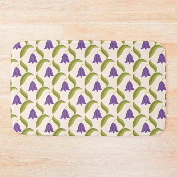Item preview, Bell Blossoms - Delicate Spring Flowers - snowdrop, bluebell, tulip, harebell - purple on Cream Background - shw1021 a designed and sold by Shiny Happy World.
