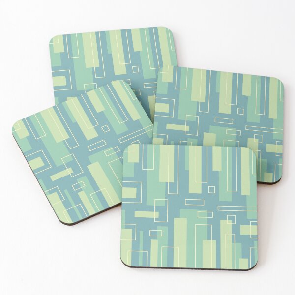 Item preview, Modern Abstract Art Geometric Pattern Blue Green designed and sold by ObsidianDaz.
