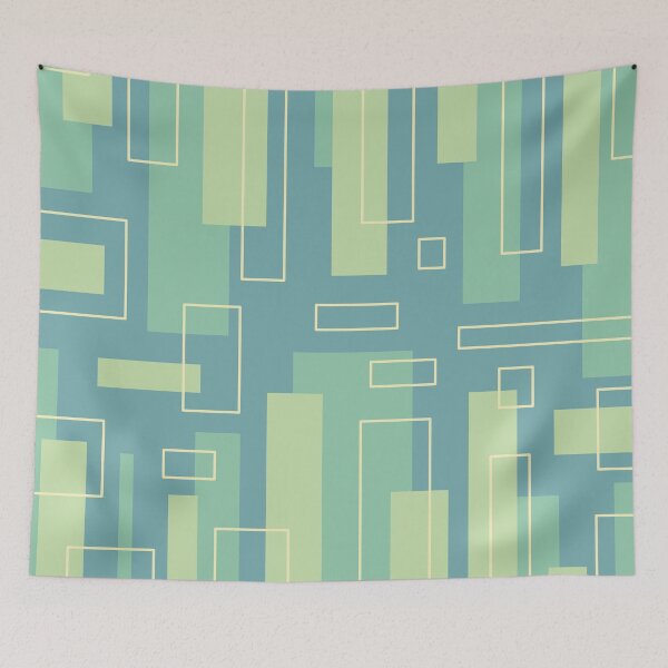 Item preview, Modern Abstract Art Geometric Pattern Blue Green designed and sold by ObsidianDaz.