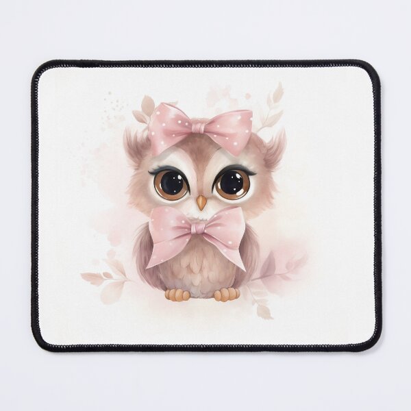 Item preview, Cute Baby Owl with Pink Bow  designed and sold by AuroraFantasy.