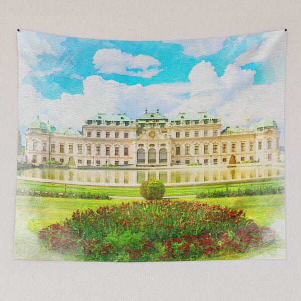 Item preview, A Watercolor Design of the Belvedere Palace in Vienna - Austria designed and sold by Sketch-Shack.