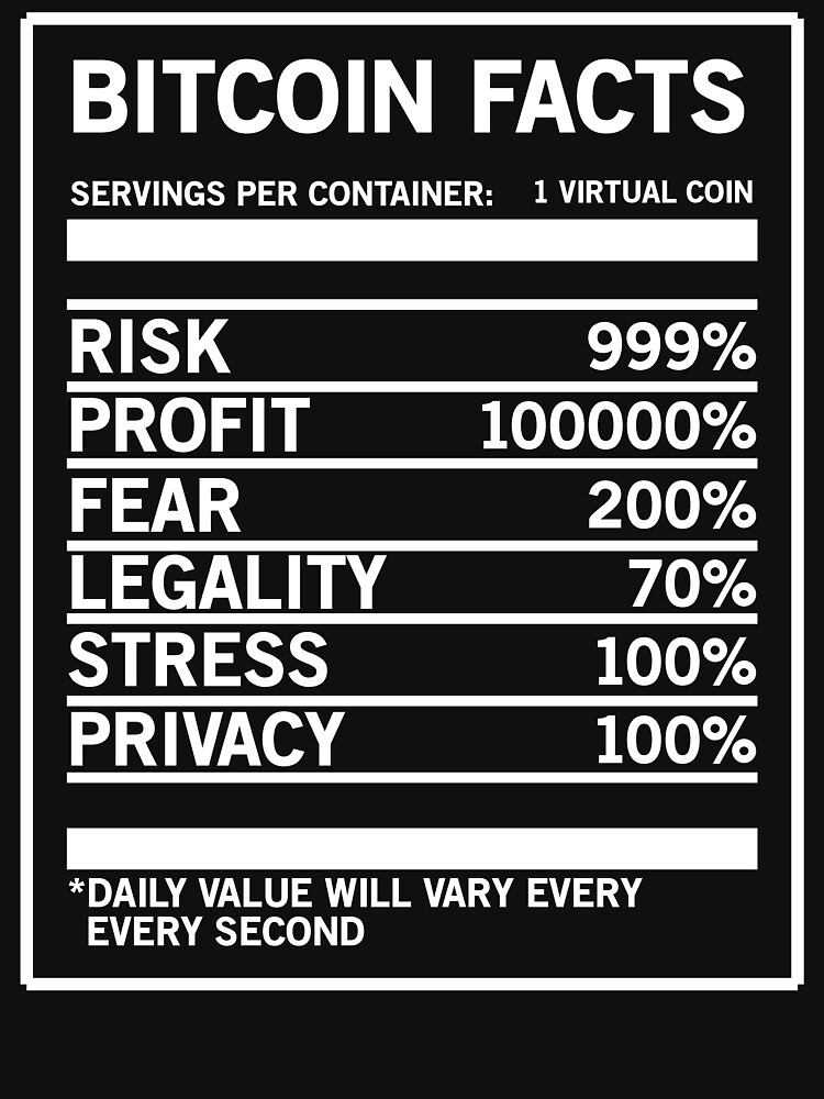 "Bitcoin Facts Funny Bitcoin Gift T-shirt" T-shirt by ...