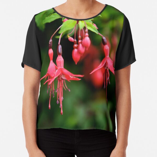 Fuchsia Hedge at Loch Na Fooey 3 Chiffon Top
