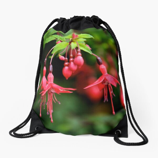 Fuchsia Hedge at Loch Na Fooey 3 Drawstring Bag