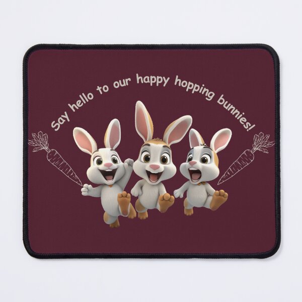 Item preview, Joyful Jumps: The Thrilled Trio of 3D Rendered Rabbits designed and sold by Panadis.