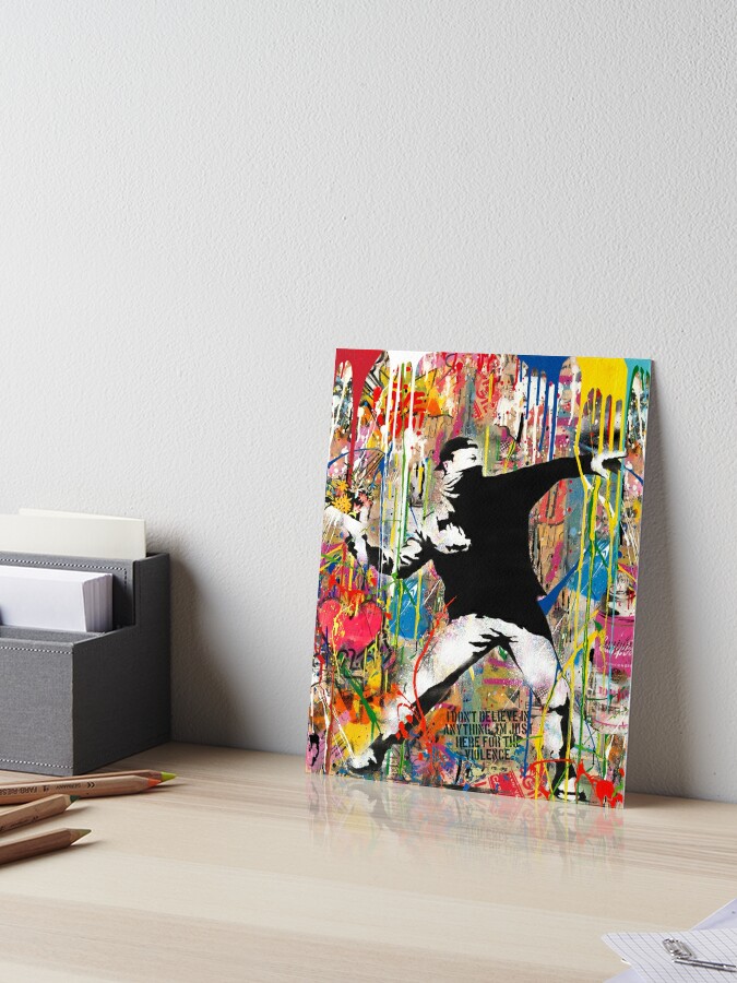 Colorful Spray Paint Stencil Pop Art - Sweep it Under the Carpet Banksy  Maid | Greeting Card