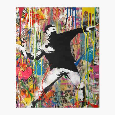 Banksy Flower Thrower Colorful Pop Street Art Mashup