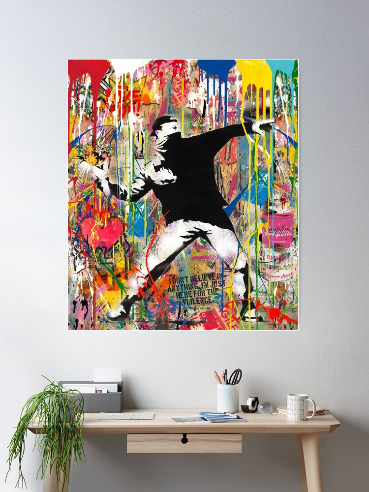 原画/抽象画/ポップアート/ストリートアート Positve Words 花 原画