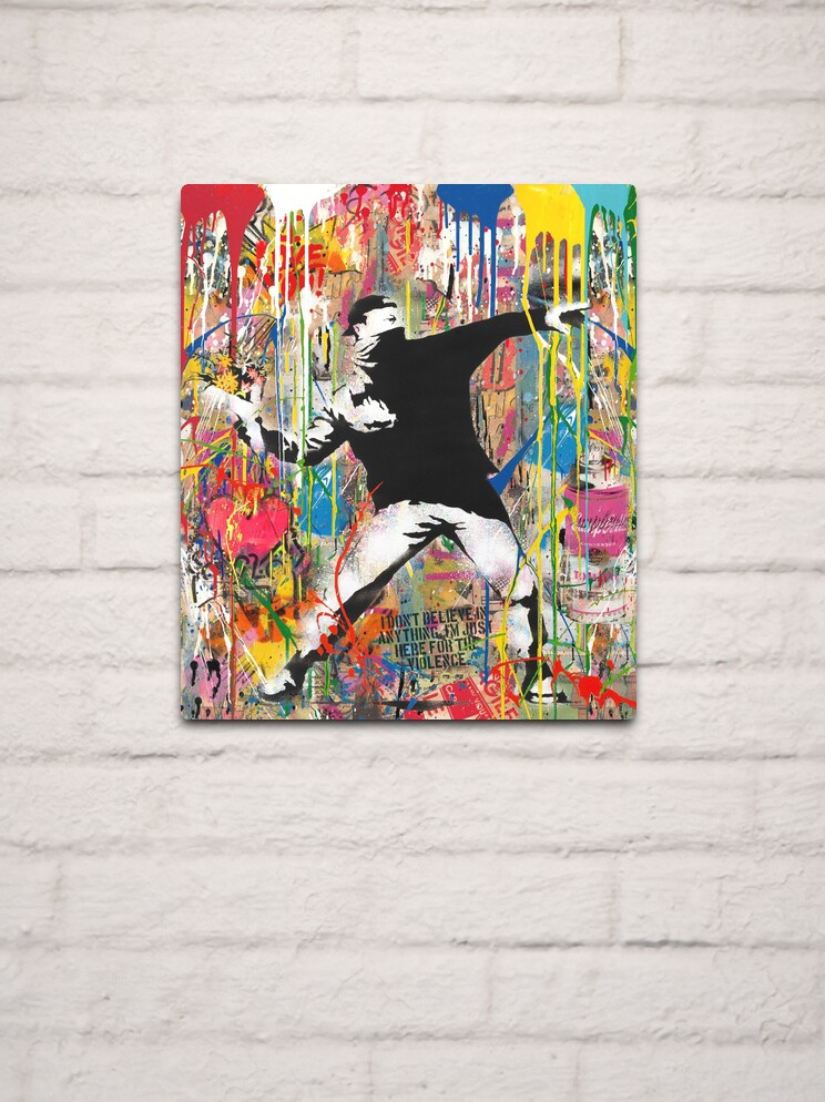 Colorful Spray Paint Stencil Pop Art - Sweep it Under the Carpet Banksy  Maid | Greeting Card