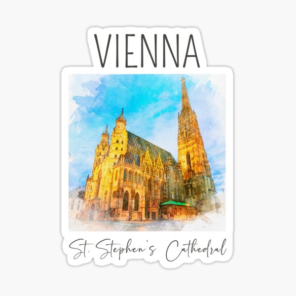 Item preview, A Watercolor Design of the St. Stephen's Cathedral (Stephansdom) in Vienna - Austria designed and sold by Sketch-Shack.