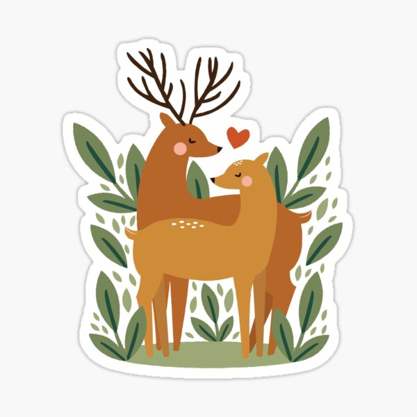 Deer Love Sticker