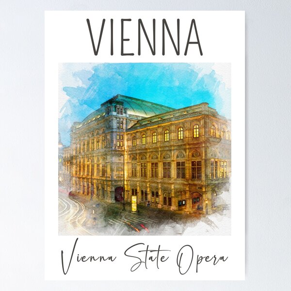 Item preview, A Watercolor Design of the Vienna State Opera in Vienna - Austria designed and sold by Sketch-Shack.