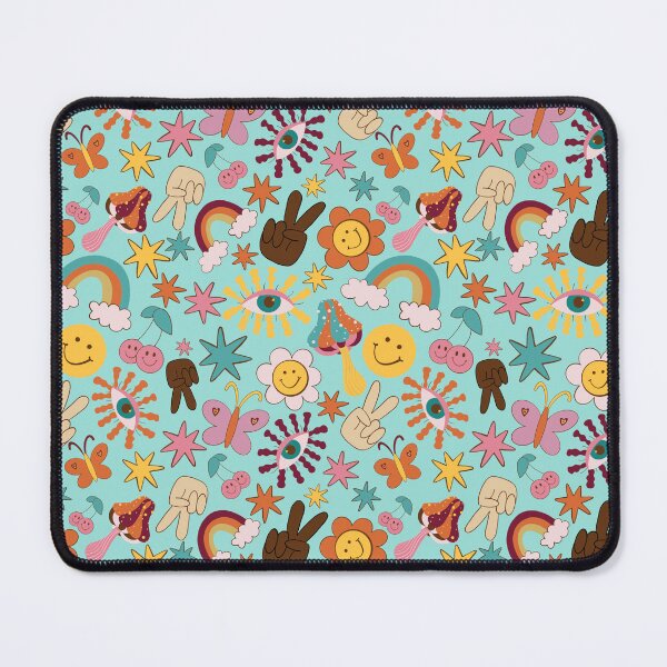 Item preview, Groovy Happy Vibes Retro Pattern in Mint designed and sold by kookimoondesign.