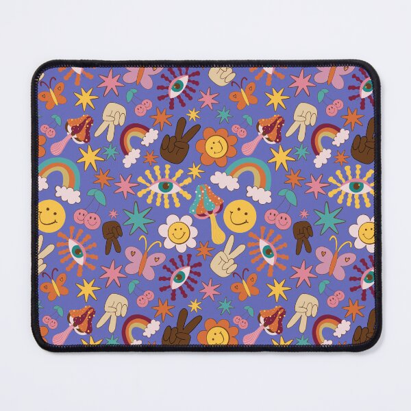 Item preview, Groovy Happy Vibes Retro Pattern in Purple designed and sold by kookimoondesign.