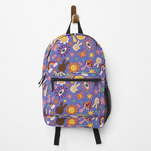 Item preview, Groovy Happy Vibes Retro Pattern in Purple designed and sold by kookimoondesign.