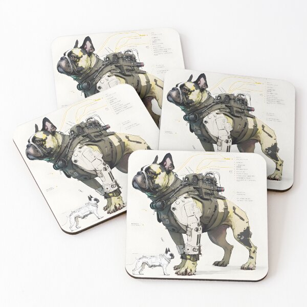 Item preview, Mecha French Bulldog Print Futuristic Dog  designed and sold by Anna Brizuela.