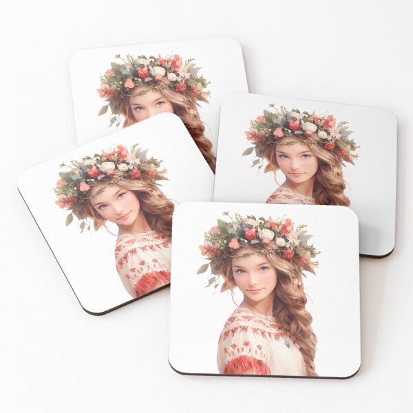 Item preview, Ukrainian beauty with floral wreath designed and sold by DariyaDell.