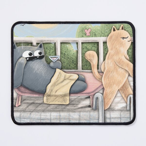 Item preview, Poolside Cat Romance designed and sold by Julia Sol.