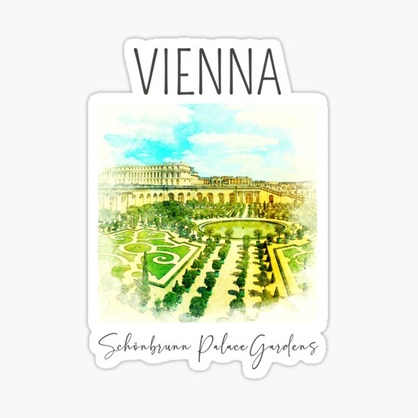 Item preview, A Watercolor Design of the Schönbrunn Palace Gardens in Vienna - Austria designed and sold by Sketch-Shack.