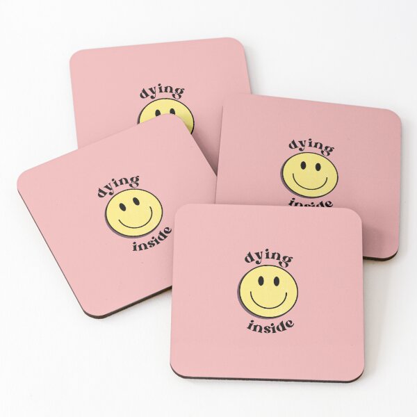 Item preview, dying inside yellow smiley designed and sold by stickersxbecca.