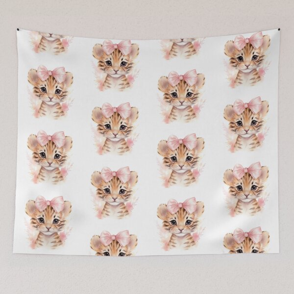 Item preview, Baby Tiger with Pink Bow  designed and sold by AuroraFantasy.