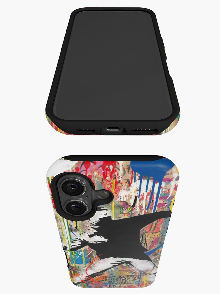 Thumbnail 3 of 4, iPhone Case, Banksy Flower Thrower Colorful Pop Street Art Mashup designed and sold by Teecha.