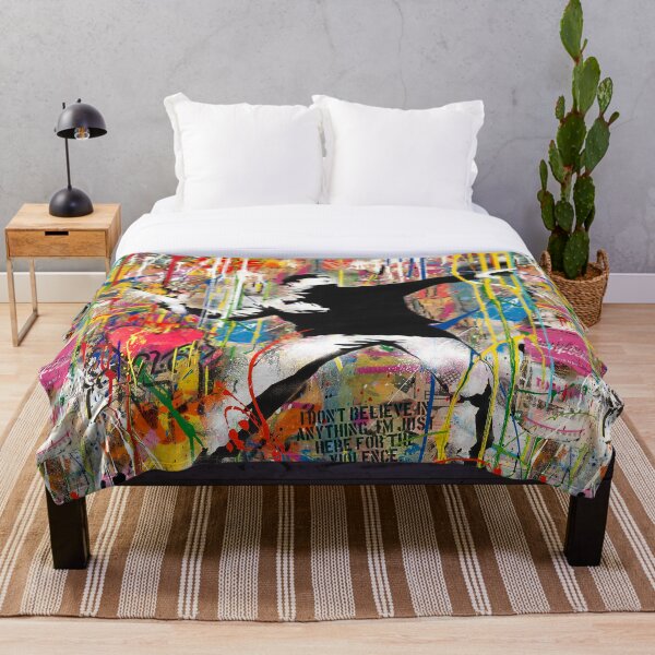 Item preview, Banksy Flower Thrower Colorful Pop Street Art Mashup designed and sold by Teecha.