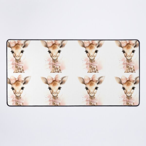 Item preview, Baby Girl Giraffe with Pink Bow Boho Wall Art designed and sold by AuroraFantasy.