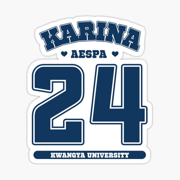 Aespa - College Jersey - Karina, Kpop Merch for Fans, Gift for MY Sticker  for Sale by wtshop