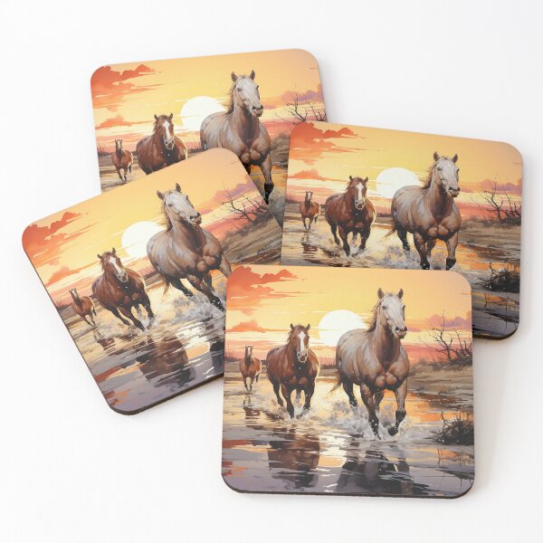 Item preview, Horses Running in the Sunset Watercolor VII designed and sold by FinleyDel.