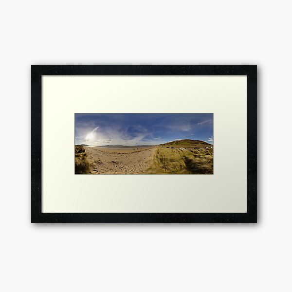 Lisfannon Beach, Fahan, County Donegal, Equirectangular Framed Art Print