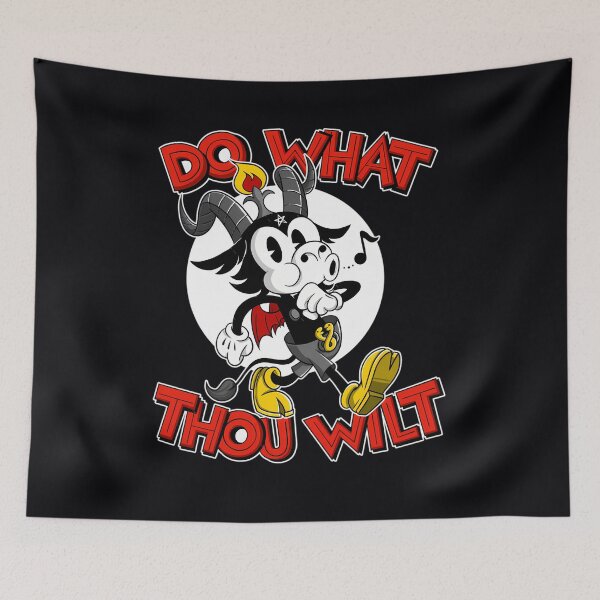 Item preview, Do What Thou Wilt Baphomet 30s Cartoon Occult Esotericism  	 designed and sold by etirnodao15.