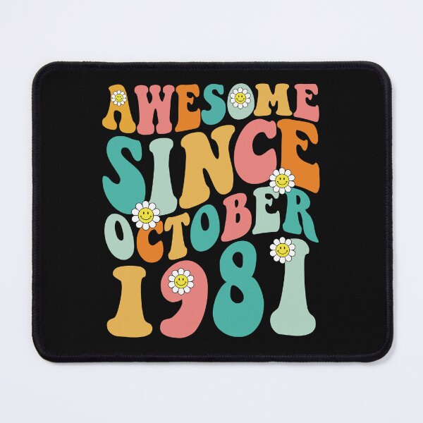 Item preview, Awesome Since October 1981 | Made In 1981 | Retro Groovy Birthday designed and sold by Christina-grich.