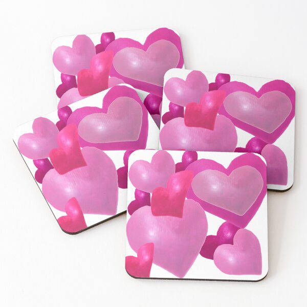 Item preview, Hand Painted Watercolor Pink Hearts designed and sold by Victoria Rose.
