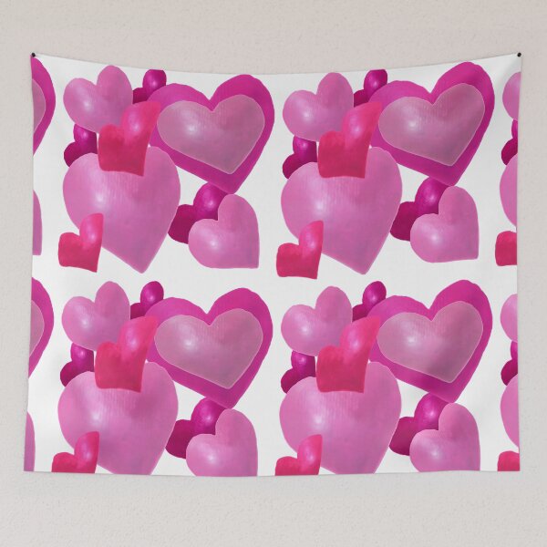 Item preview, Hand Painted Watercolor Pink Hearts designed and sold by Victoria Rose.
