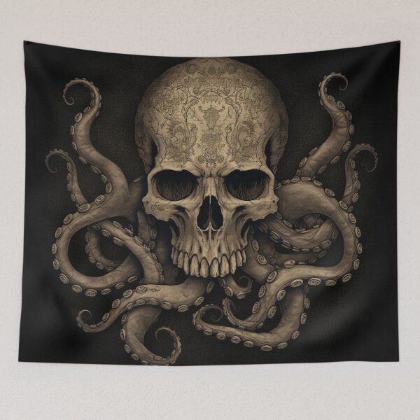 Item preview, Cthulhu's Legacy - Vintage Skull Heat with Tentacles designed and sold by Adam Arts.