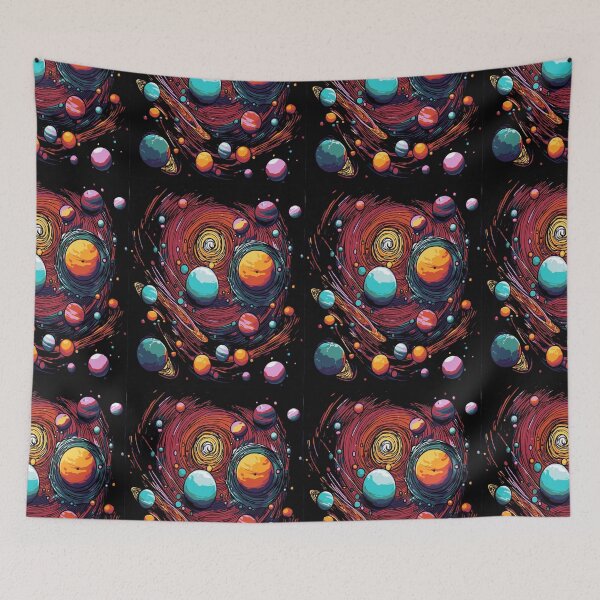 Item preview, Planets color galaxy, solar system drawing  designed and sold by marghe41.