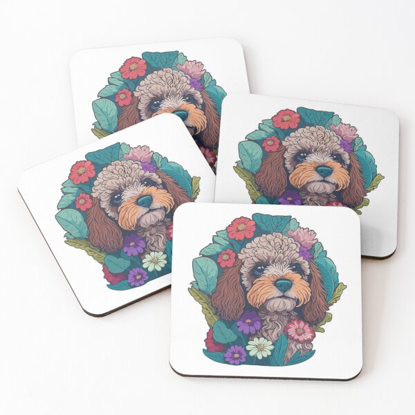 Item preview, Cute Cockapoo Dog with Flowers designed and sold by FocusChillax.