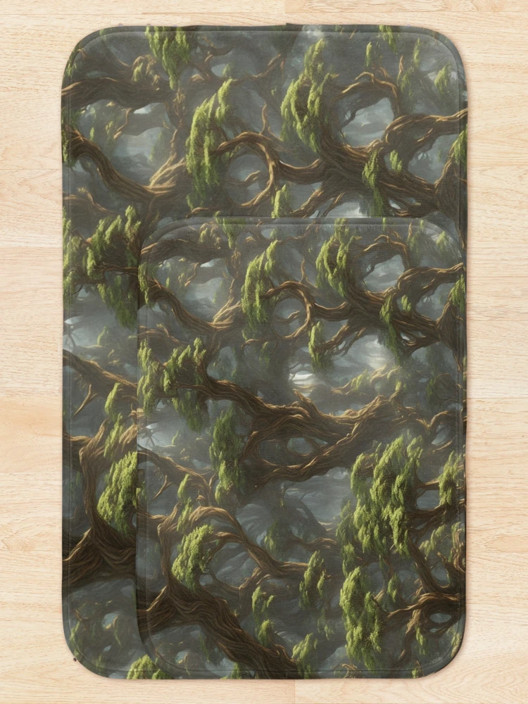 Thumbnail 5 of 6, Bath Mat, Ancient forest pattern designed and sold by Rothnaric.