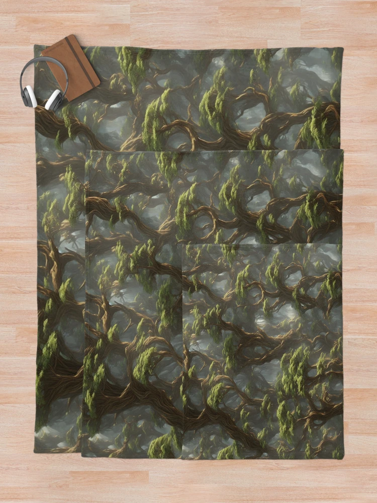 Thumbnail 5 of 6, Throw Blanket, Ancient forest pattern designed and sold by Rothnaric.