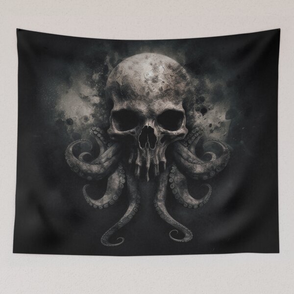 Item preview, Eldritch Embrace - Vintage Skull Head with Cthulhu Tentacles designed and sold by Adam Arts.