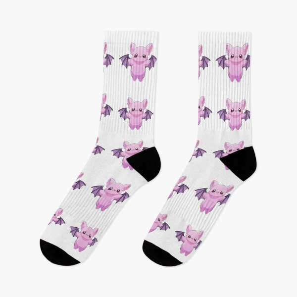 Item preview, Cute Kawaii Pink and Purple Smiling Baby Bat designed and sold by CozyKawaiiArt.