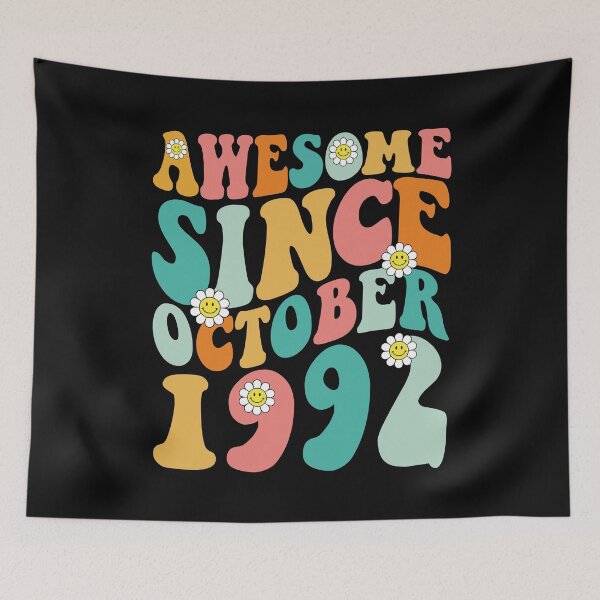 Item preview, Awesome Since October 1992 | Made In 1992 | Retro Groovy Birthday designed and sold by Christina-grich.