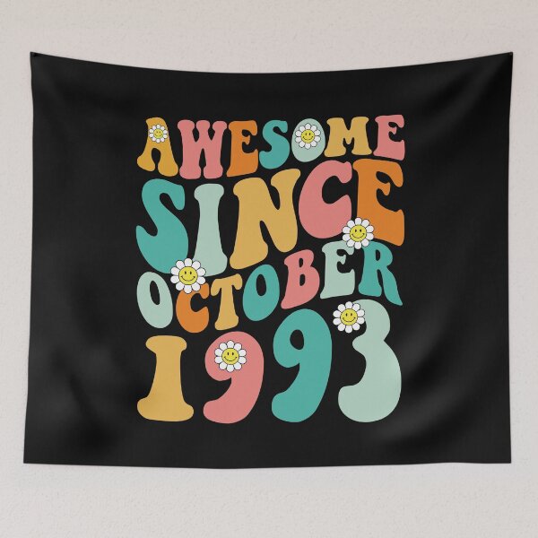 Item preview, Awesome Since October 1993 | Made In 1993 | Retro Groovy Birthday designed and sold by Christina-grich.