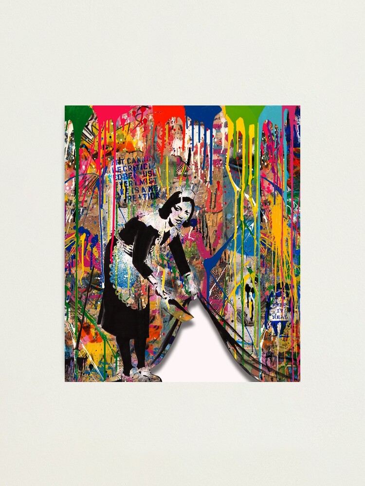 Banksy Maid Colorful Pop Art - Sweep it Under the Carpet - Street