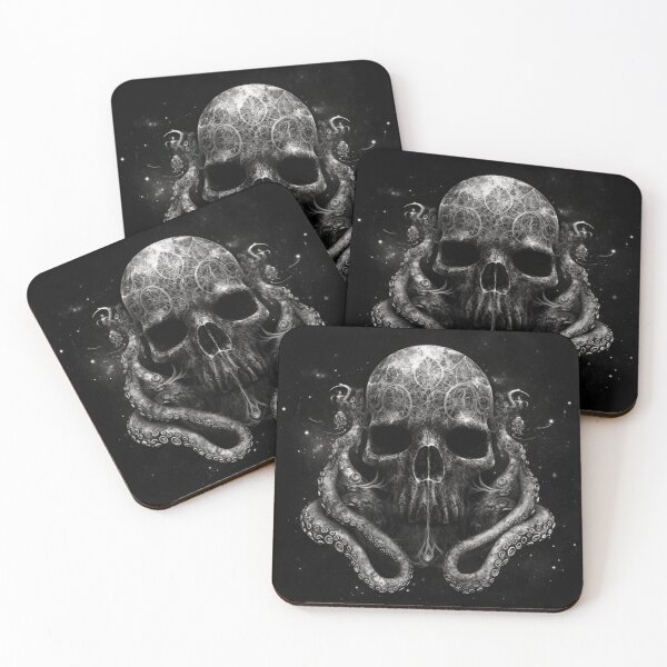 Item preview, Cthulhu's Enigma - Vintage Skull with Tentacled Veil designed and sold by Adam Arts.